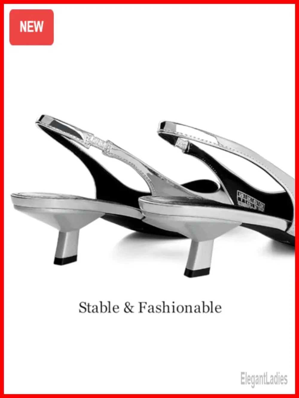 Slingback Kitten Heels Pointed Toe Low Heel Dressy Pumps